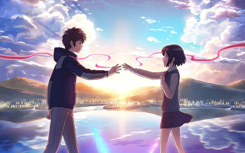 The Thread of Fate, Anime Guy, Anime Couple, Couple, Crying, Anime, Kimi no  Na wa, HD wallpaper | Peakpx