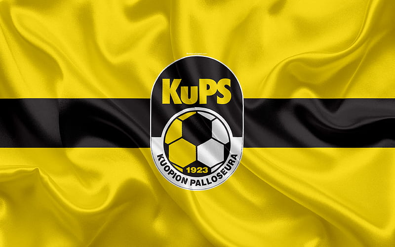 KuPS FC, Kuopion Palloseura Finnish football club, emblem, logo, Finnish Premier Division, Kuopio, Finland, football, silk texture, HD wallpaper
