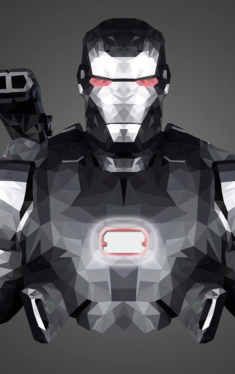 war machine, iron man, low poly, minimal , iphone 5, iphone 5s, iphone 5c, ipod touch, , background, 660, HD phone wallpaper