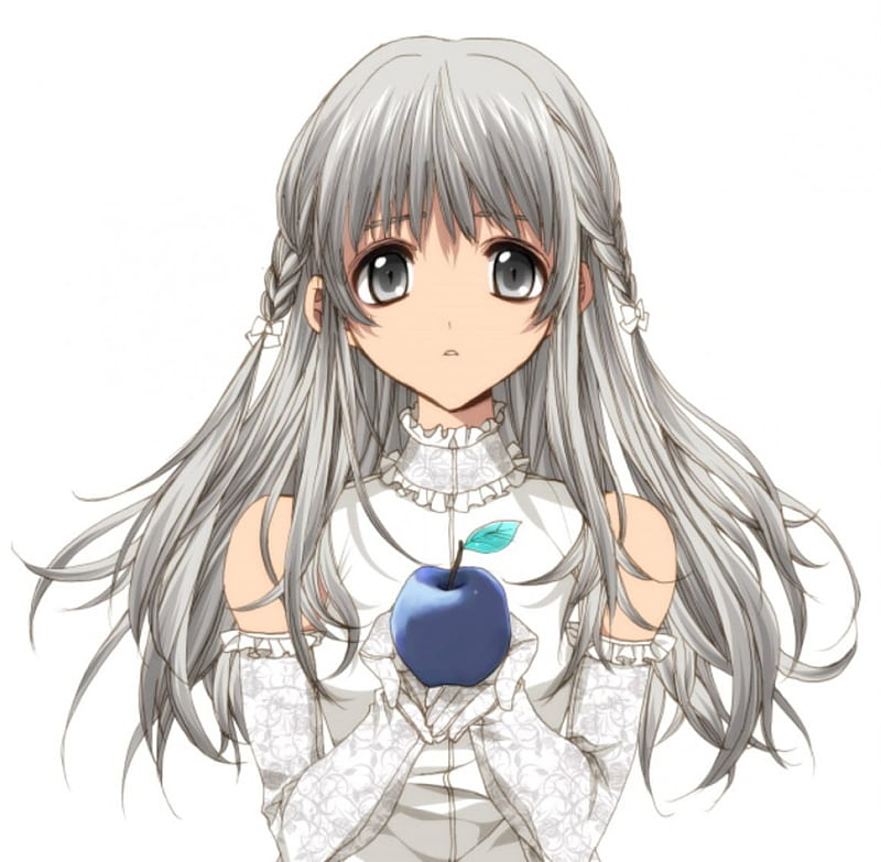 anime girl with grey eyes