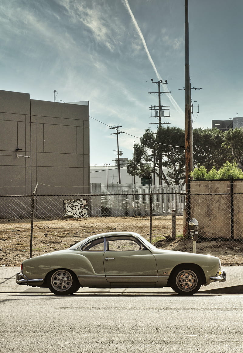 car, retro, vintage, side view, street, HD phone wallpaper