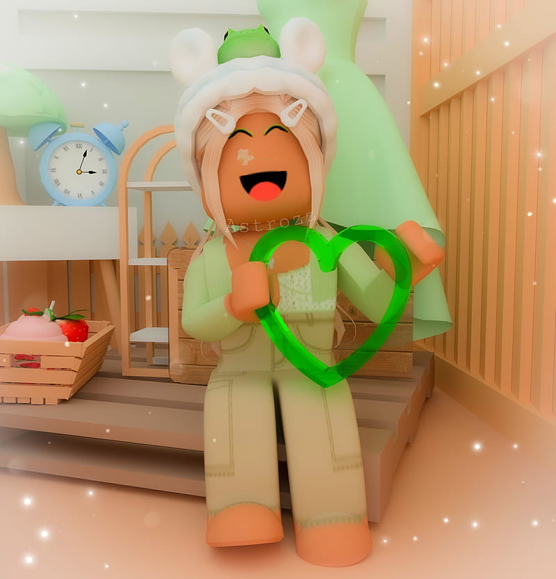 Little Frog Girl, aesthetic, indie, art, pastel, roblox, tiktok, android,  gfx, HD phone wallpaper