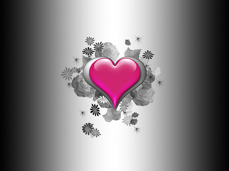 Paintd heart, art, 3d, corazones, love, HD wallpaper