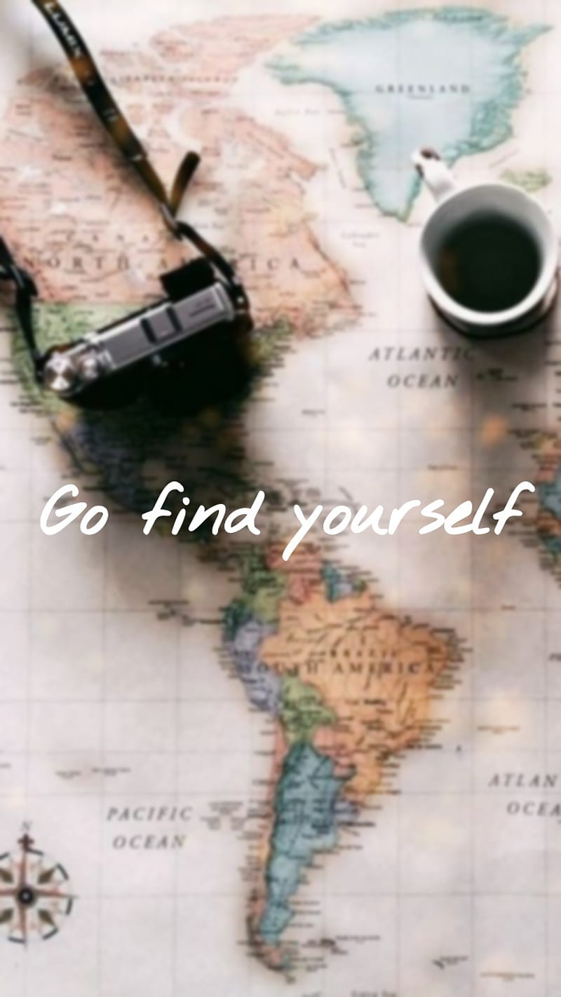 Go find yourself, adventure, fire, map, mapa, retro, travel, traveler, viajar, vintage, HD phone wallpaper