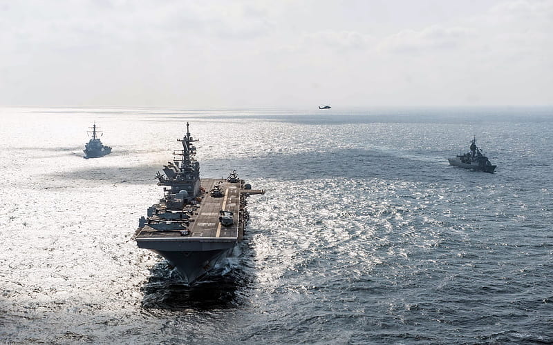 Amphibious assault ship, USS America, US Navy, LHA-6, MV-22B Osprey ...