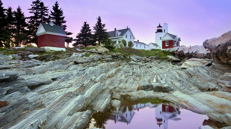 pemaquid point lighthouse maine, rocks, reflection, pool, hill, lighthouse, HD wallpaper pemaquid point lighthouse maine, rocks, reflection, pool, hill, lighthouse, HD wallpaper