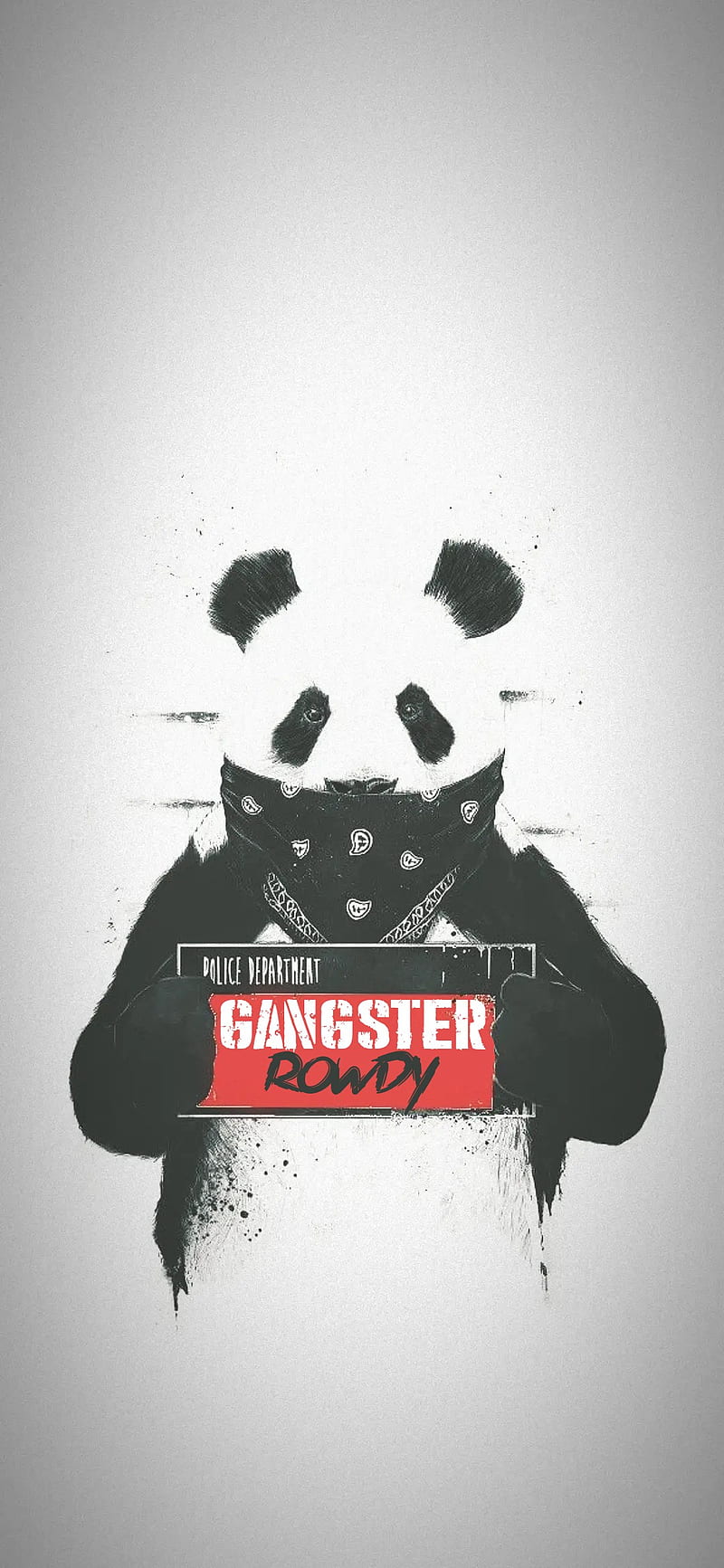 Gangster panda , bhai, black, kgf, minimalist, monster, rocky, rowdy, HD phone wallpaper