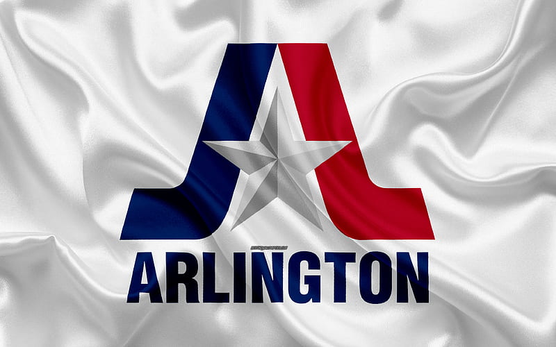 Flag of Arlington silk texture, American city, white silk flag, Arlington flag, Texas, USA, art, United States of America, Arlington, HD wallpaper