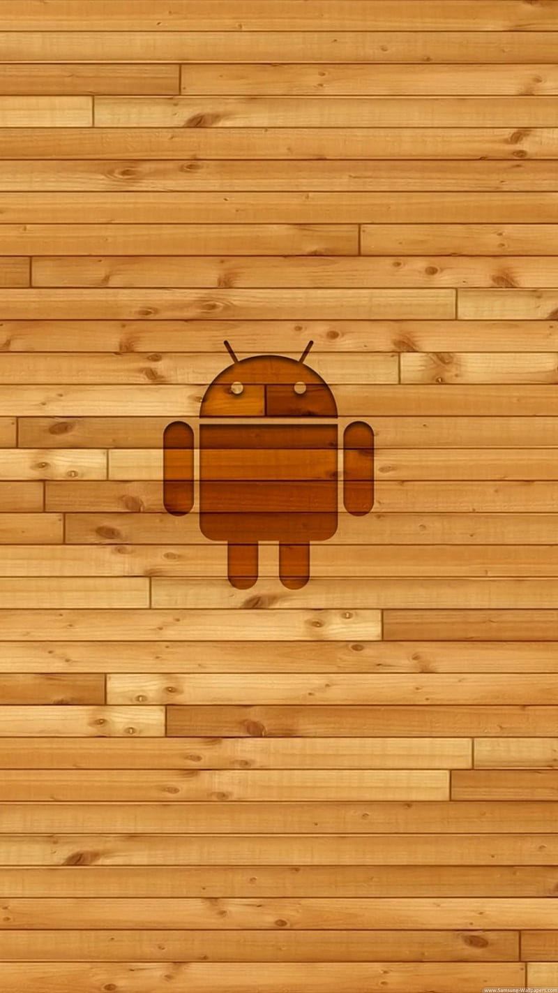 woody android logo, , wood, HD phone wallpaper