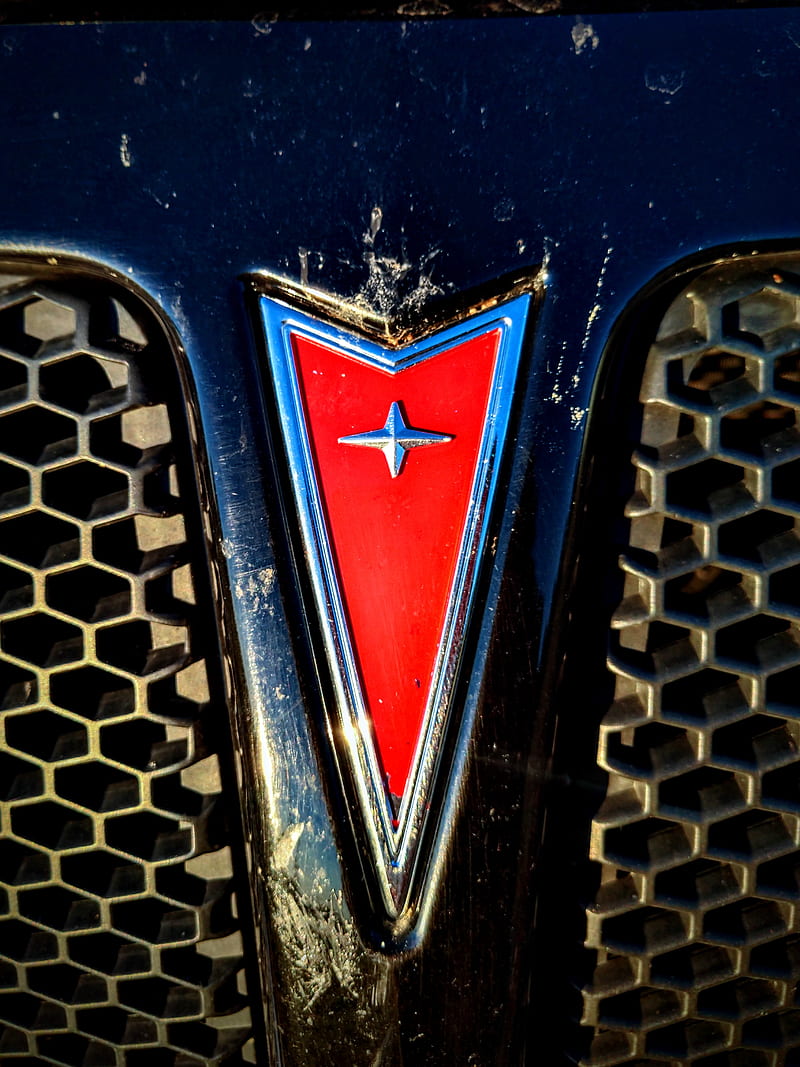 Pontiac Logo, car, grand prix, red, black, cargrille, HD phone wallpaper