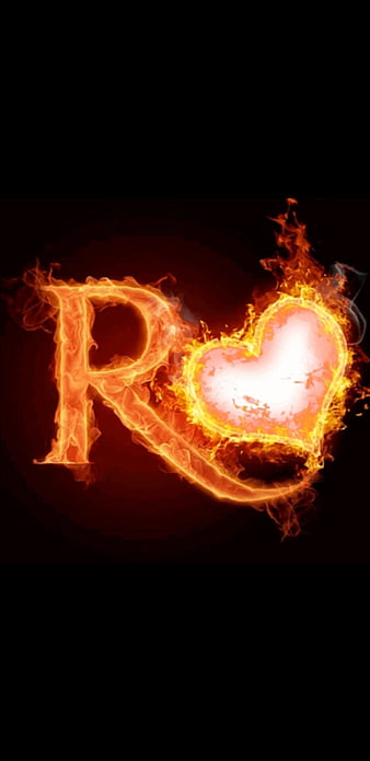 r letter, heart, fire, alphabet, letters, amour, alphabets, HD mobile wallpaper