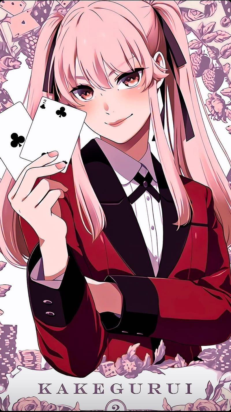 Download wallpaper card, girl, anime, art, Kakegurui, Meari Saotome, Crazy  excitement, section art in resolution 1400x1050