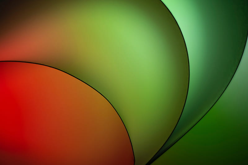 Abstract shapes made of red orange and green colors on a black background  2K wallpaper download