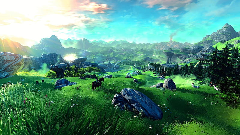 The Legend of Zelda: Breath of the Wild, Zelda, force, wild, tri, Link, Breath, triforce, HD wallpaper