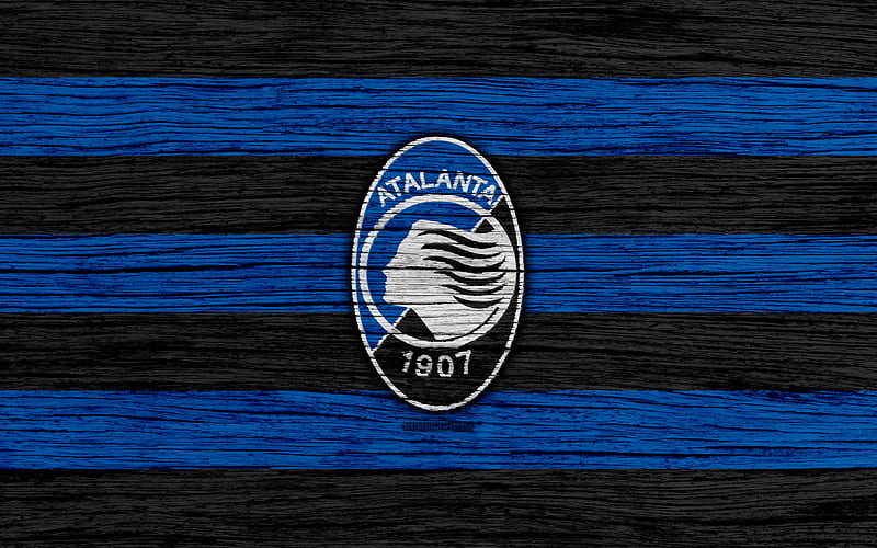 Atalanta Serie A, logo, Italy, wooden texture, Atalanta BC, soccer, football, Atalanta FC, HD wallpaper