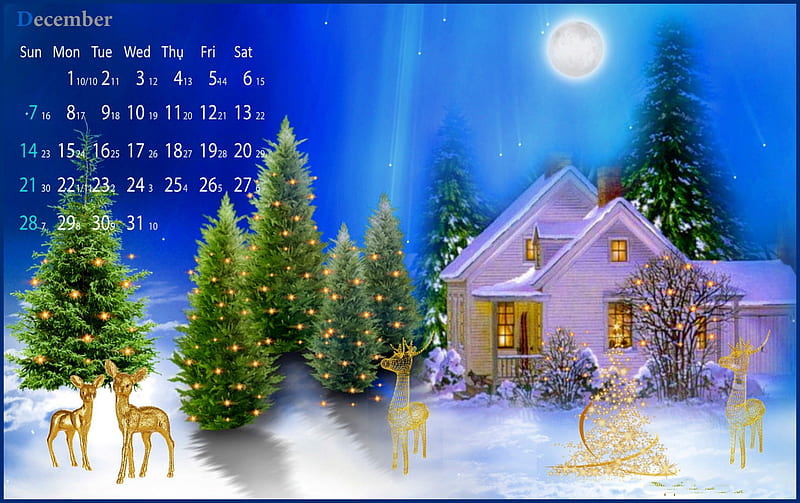The month of December, Christmas, snow, December, 2014, decorations, trees,  HD wallpaper | Peakpx