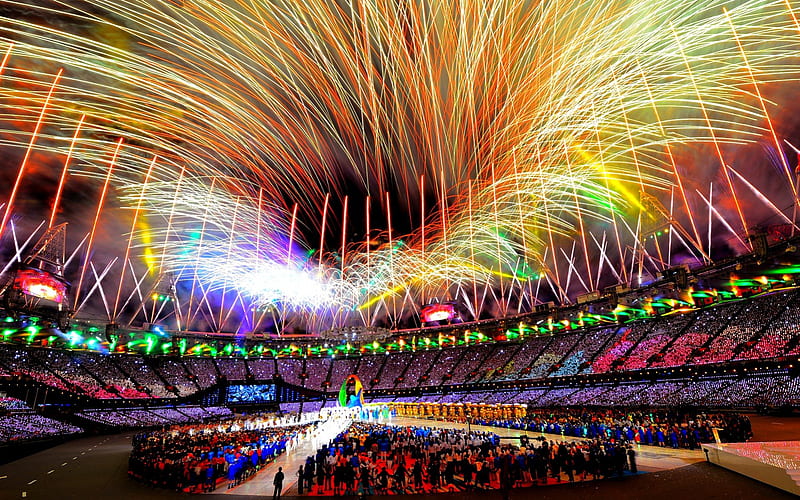 OLYMPICS 2012, the stadium, the olympics, fireworks, london, 2012, closing, HD wallpaper