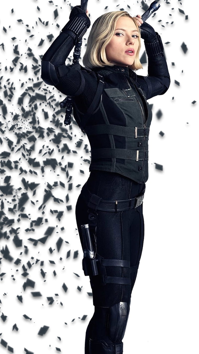 Scarlett Johansson as Black Widow , the avengers, scarlett johansson, black widow, avengers infinity war, fiction, science fiction, sci fi, hollywood, movie, marvels, super hero, superhero, avengers, dark, HD phone wallpaper