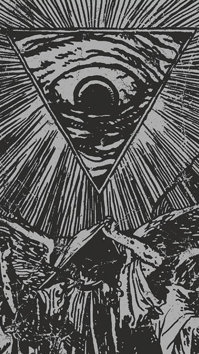Black Illuminati, dream, skull, terror, HD phone wallpaper
