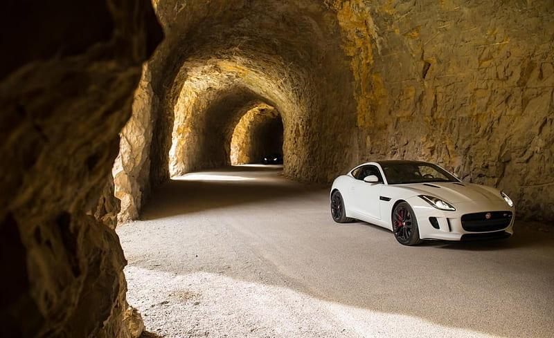 2015-Jaguar-F-Type-V-6-S-Coupe, Black Rims, White, Jaguar, 2015, HD wallpaper
