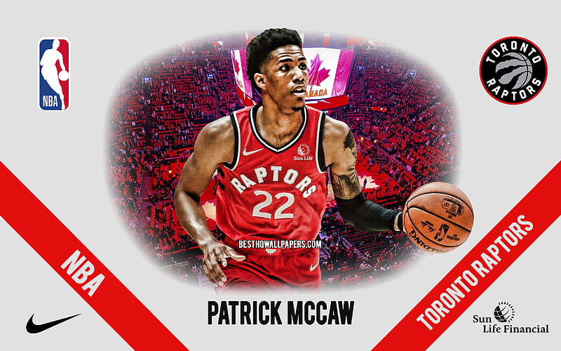 Patrick McCaw, Toronto Raptors, American Basketball Player, NBA, portrait, USA, basketball, Scotiabank Arena, Toronto Raptors logo, Patrick Andrew McCaw, HD wallpaper