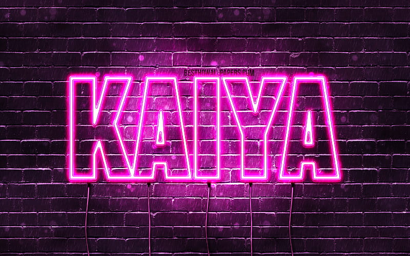 Kaiya with names, female names, Kaiya name, purple neon lights, Happy ...