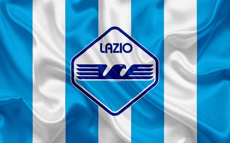 new Lazio emblem, Italy, Serie A, football Lazio, Italian football club, silk flag, new logo, HD wallpaper