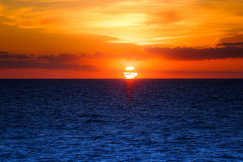 Ocean Sunset graphy, HD wallpaper