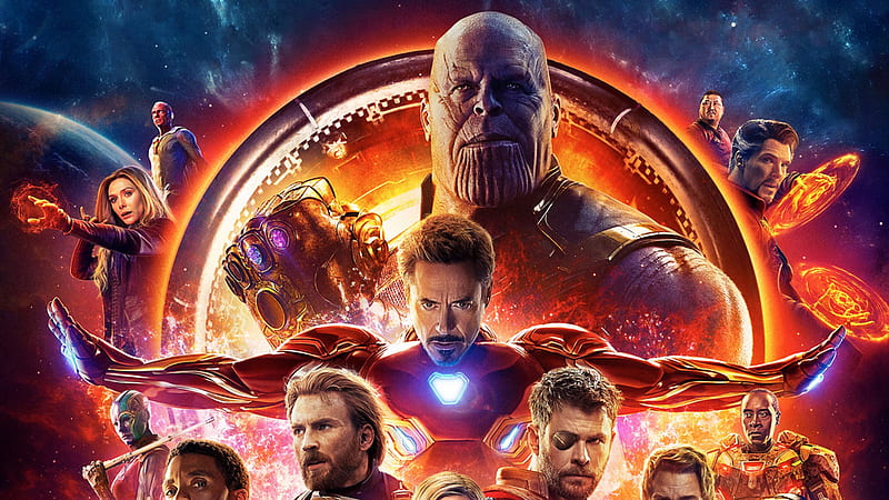 Avengers Infinity War 2018 Poster, avengers-infinity-war, 2018-movies, movies, thanos, iron-man, vision, thor, captain-america, doctor-strange, HD wallpaper
