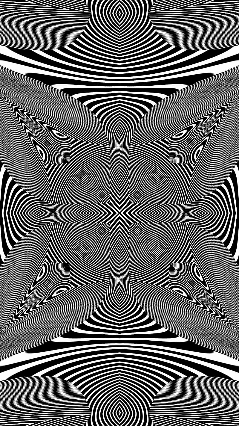 Trippy lines, abstract, black, lines, trippy, white, HD phone wallpaper ...