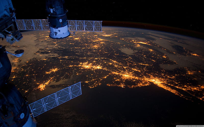 Atlantic Coast At Night - Nasa, International Space Station Ultra Background for U TV : & UltraWide & Laptop : Tablet : Smartphone, HD wallpaper