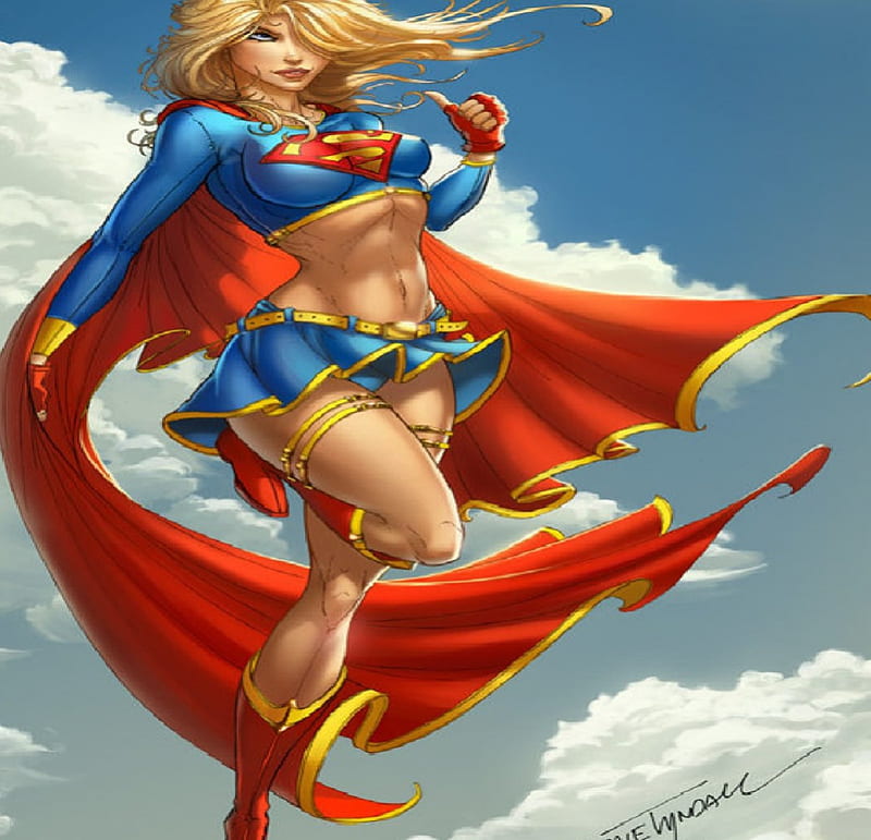 Supergirl, DC Comics, Kryptonian, clouds, Kara Zor El, HD wallpaper