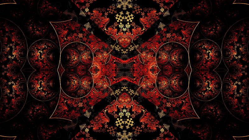 kaleidoscope, pattern, dark, HD wallpaper