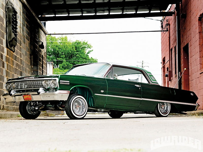 1963 Chevrolet Impala, Classic, GM, Bowtie, Lowrider, HD wallpaper