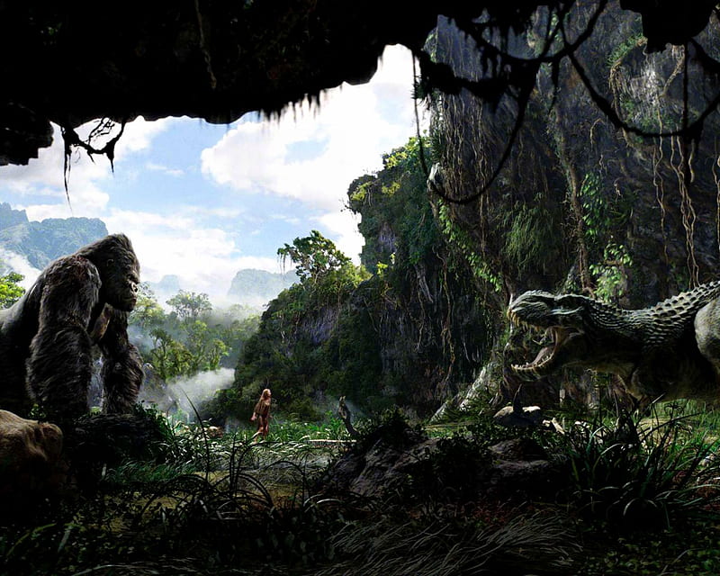 The Mighty Kong, dinosaurs, movies, dinosaur, kong, king kong, adventure, HD wallpaper