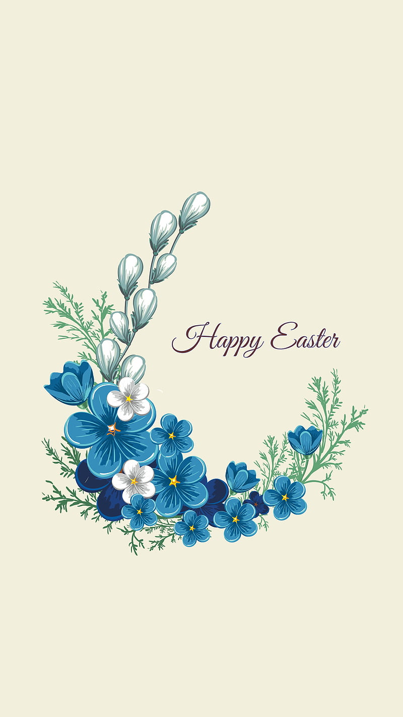 Easter Message, flowers, happy, ipad, iphone, oppo, phone, samsung, tablet, HD phone wallpaper
