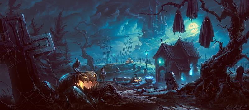 Halloween, Dark, Holiday, House, HD wallpaper