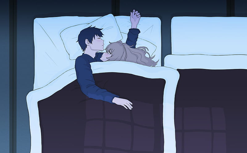 Innocent Sleep, Anime Guy, Anime Couple, Couple, Anime, Blushing, Taiga,  Ryuuji Takasu, HD wallpaper | Peakpx