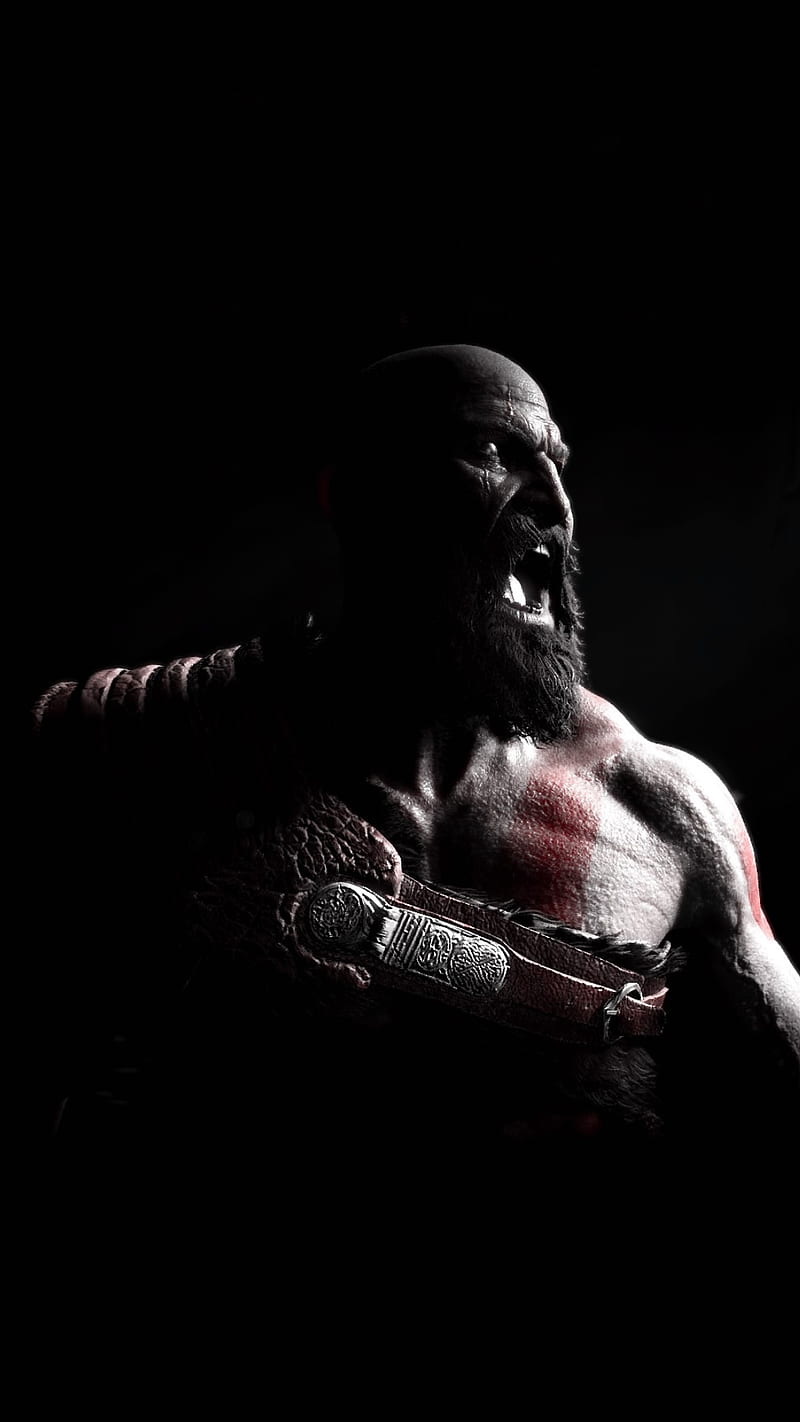 Kratos God of War, amoled, black, game, games, god of war, gow,  playstation, HD phone wallpaper | Peakpx