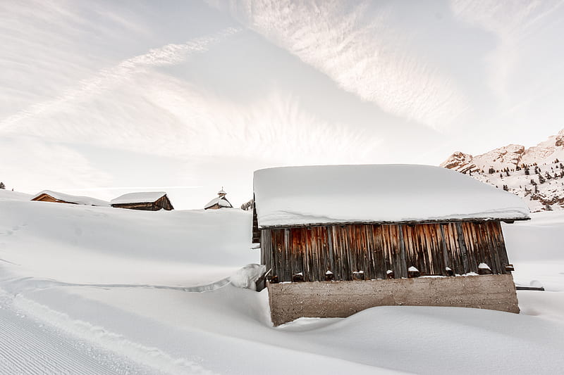 of Concrete Houses Covered With Snow, HD wallpaper