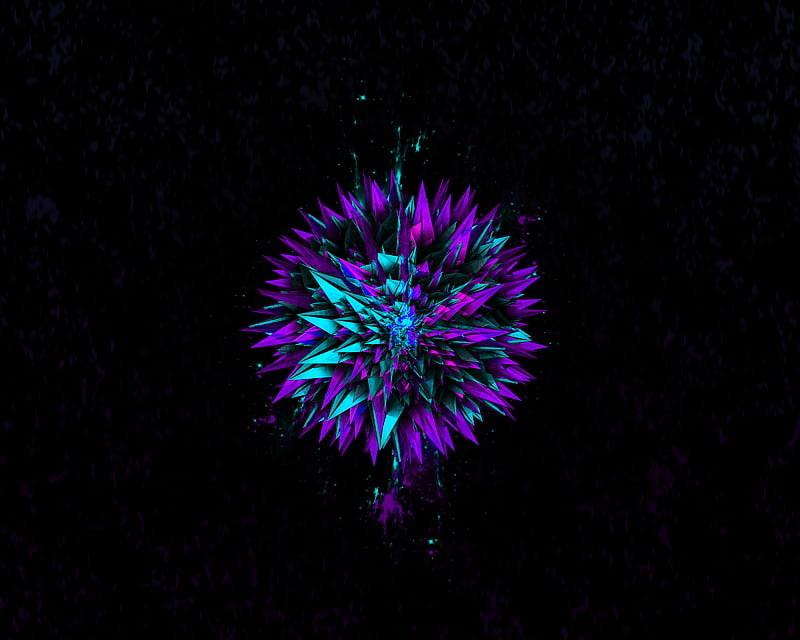 Purple explosion, amoled, explosion, fireworks, symmetric, HD wallpaper