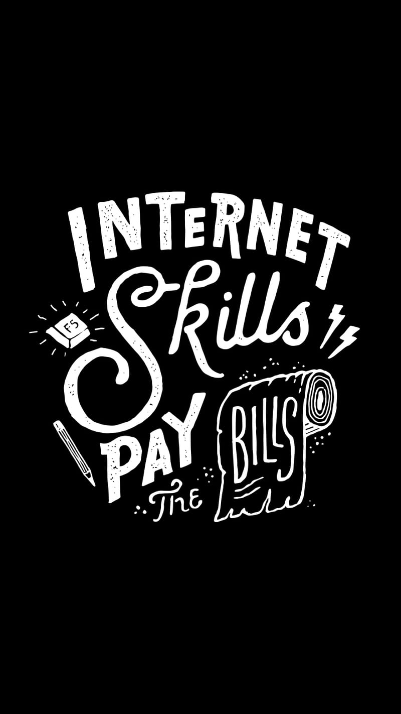 Pay The Bills, black, internet, quote, HD phone wallpaper