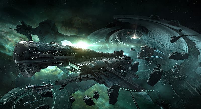 Space, Spaceship, Space Station, Video Game, Eve Online, HD wallpaper