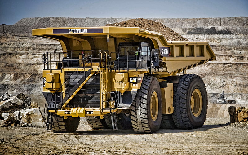 Caterpillar 789D mining truck, 2019 trucks, opencast, quarry, Cat 789D, big truck, Caterpillar, trucks, R, HD wallpaper