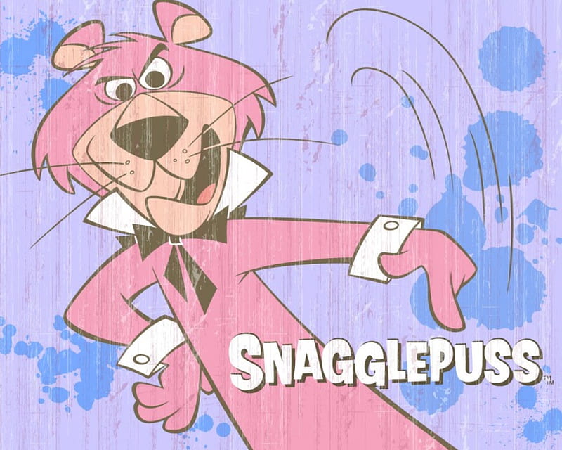 snagglepuss, cat, pink, lion, HD wallpaper