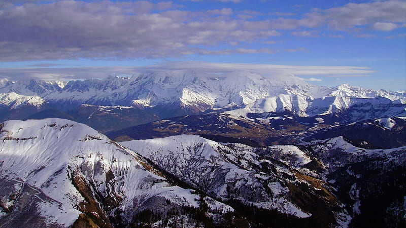 French Alps, mountain, snow, alps, french, HD wallpaper