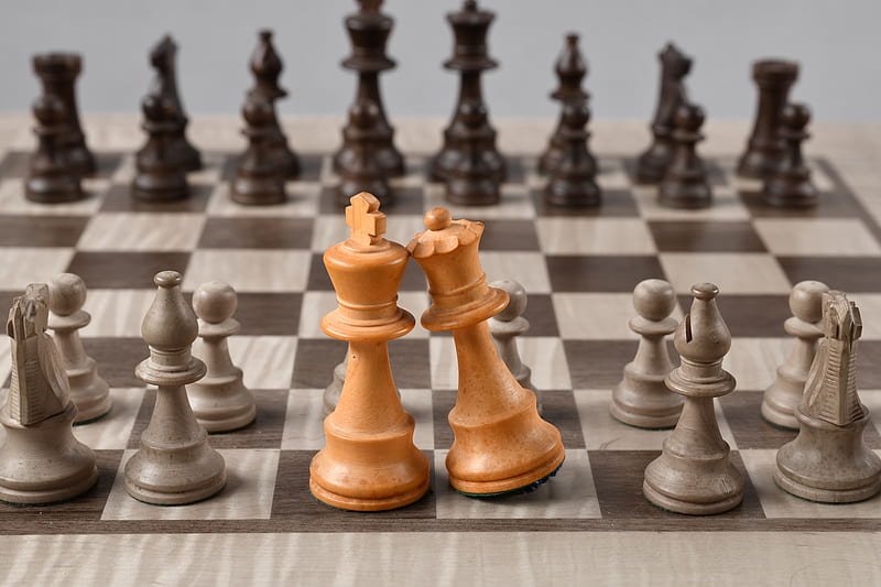 chess, king, queen, pieces, game, board, HD wallpaper