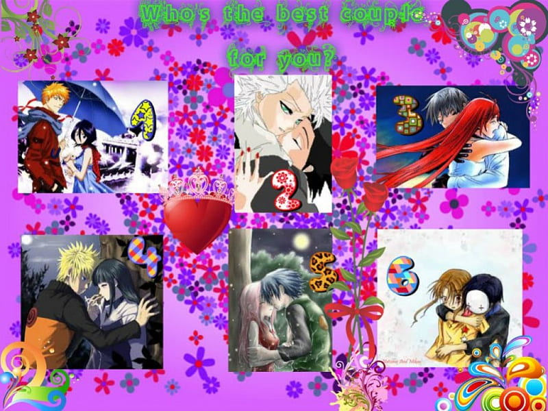 Best Couples :), naruto, Bleach, alice academy, rosario and vampire, HD wallpaper