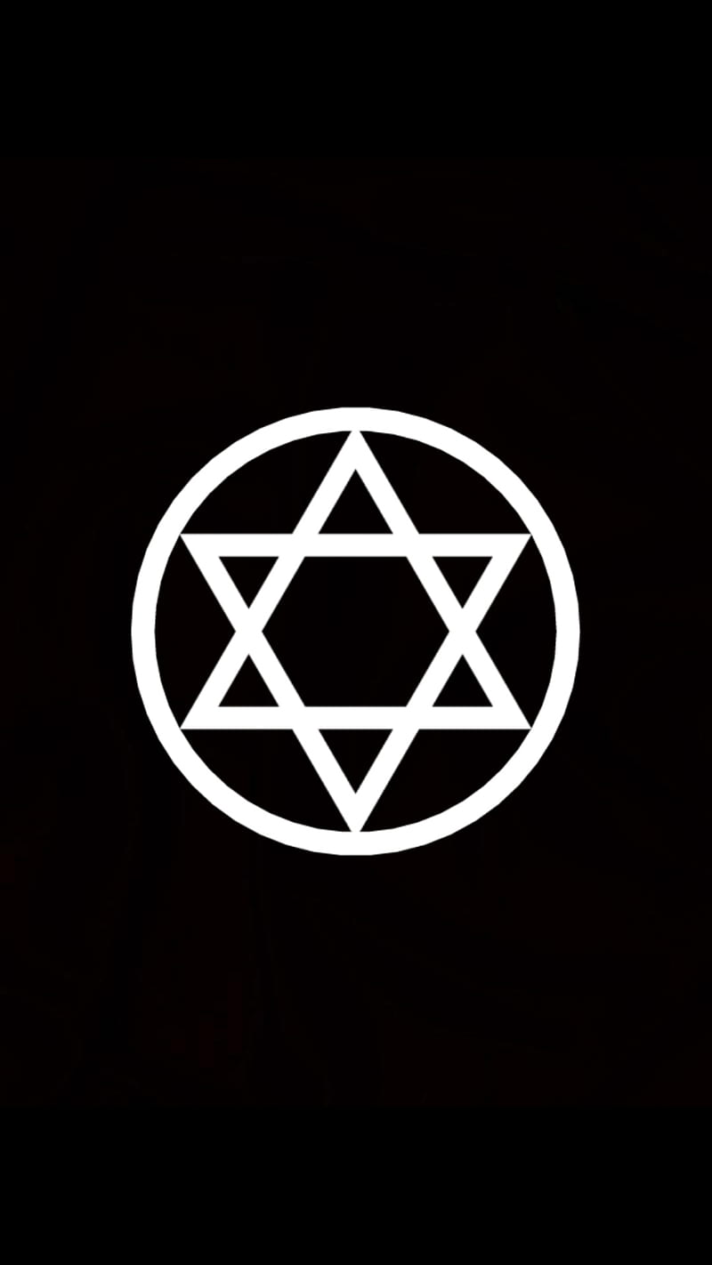 David Star, david, star, circle, jew, symbol, 6 corners, triangles, line, wall, HD phone wallpaper