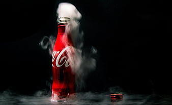 Cold Coca-Cola Coke Bottle Ultra, Food and Drink, Cold, Bottle, Steam, coca cola, CocaCola, HD wallpaper